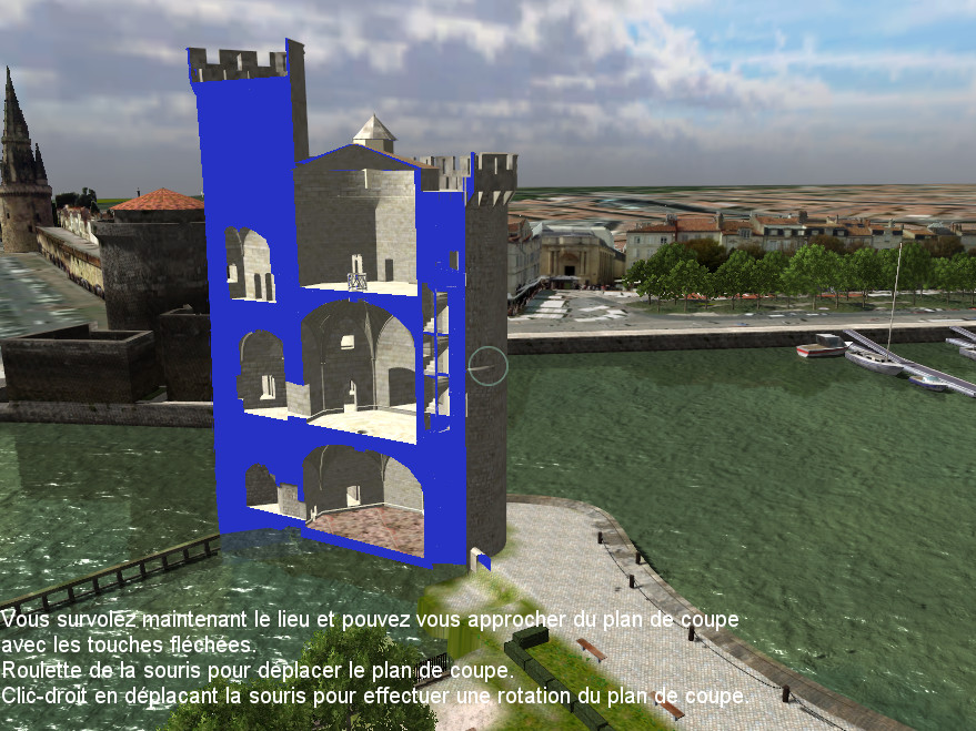 Une vue en coupe dynamique de la tour Saint-Nicolas de nos jours.