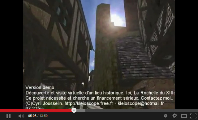Video teaser of La Rochelle at XIII° century application.